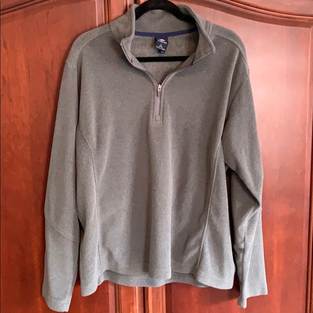 Lands’ End | Men’s large gray fleece quarter zip